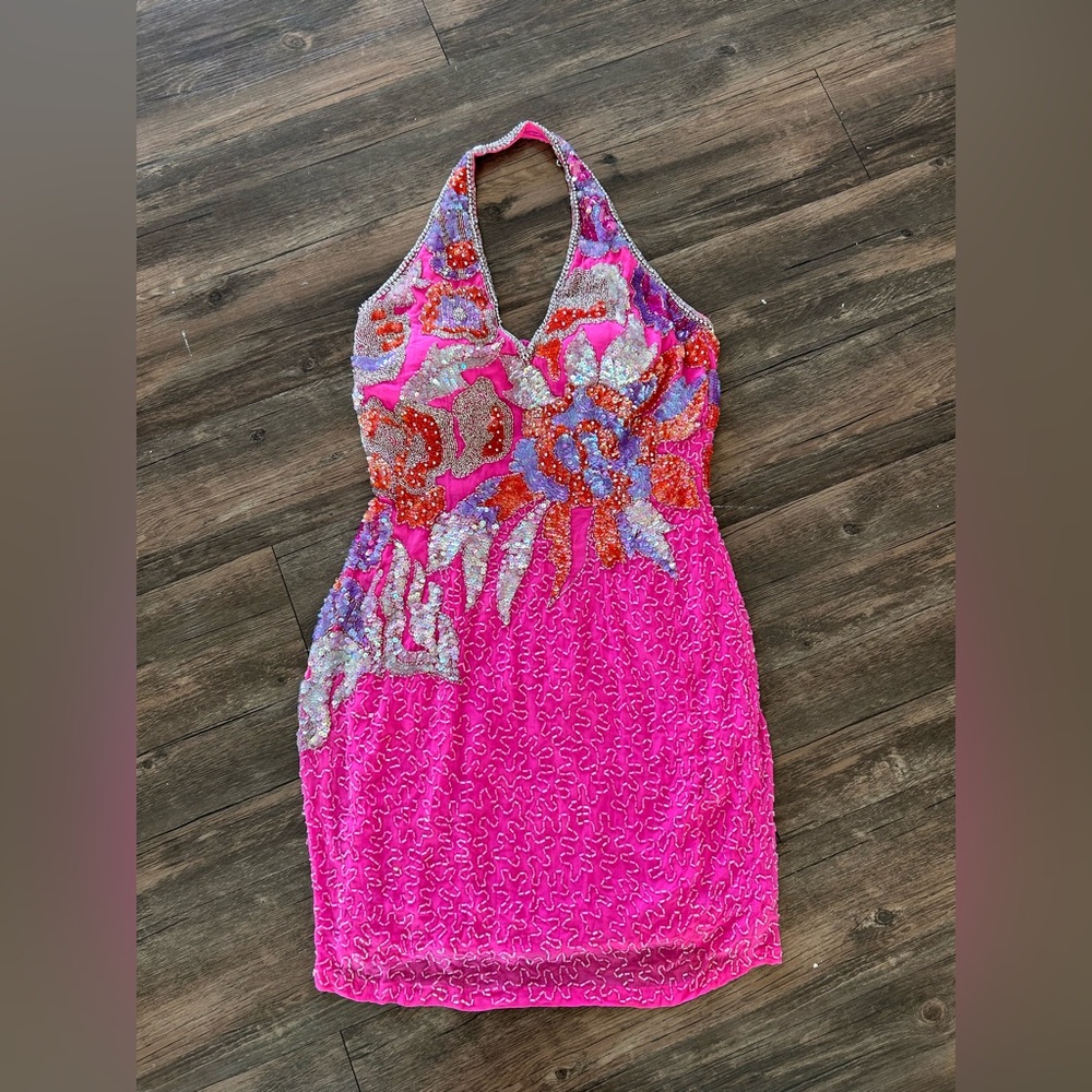 Vintage beaded dress 100% silk